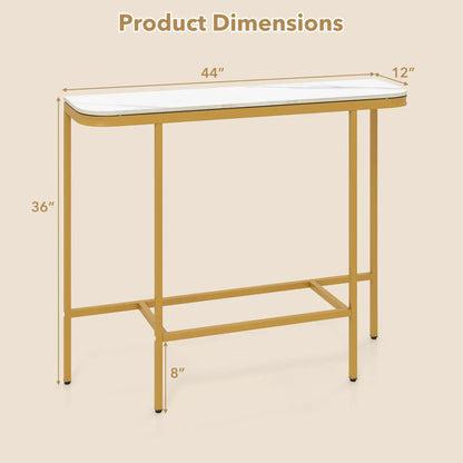 Console Table 44-Inch Entryway with Marble Top