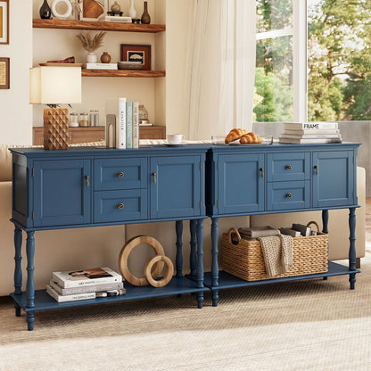 Console table by DirectDeals in blue with two drawers and storage cabinets on Tampa Home & Garden Store