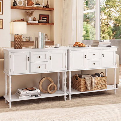 Console table with 2 drawers and storage cabinets in white DirectDeals on Tampa Home & Garden Store