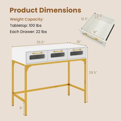 Console Table With LED Lighting and Charging