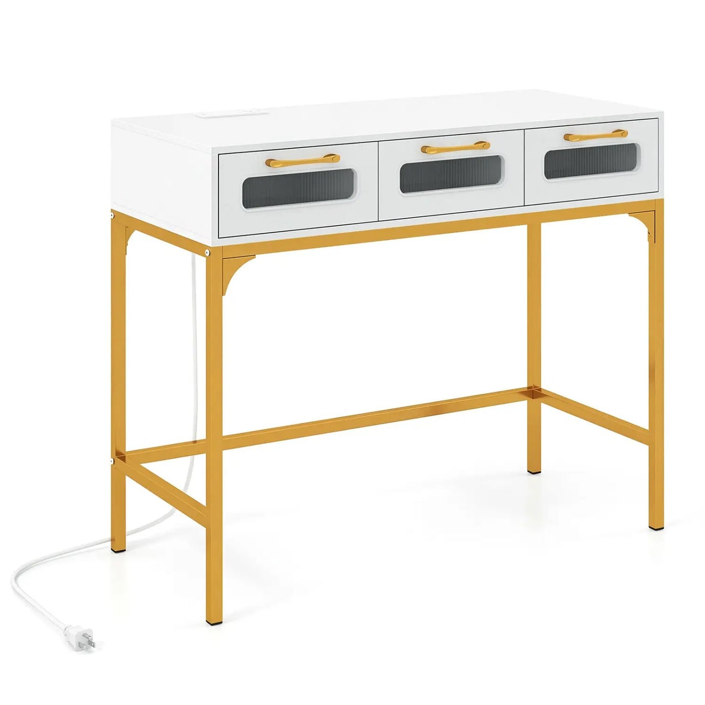 Console Table With LED Lighting and Charging