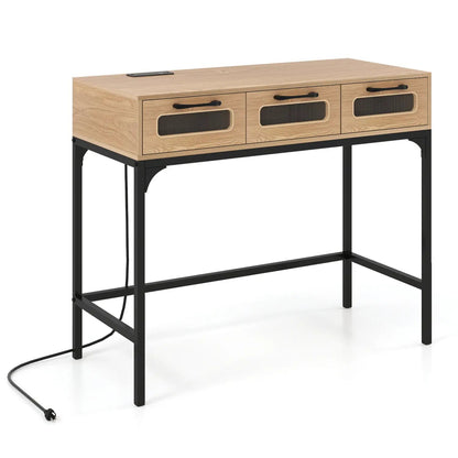 Console Table With LED Lighting and Charging