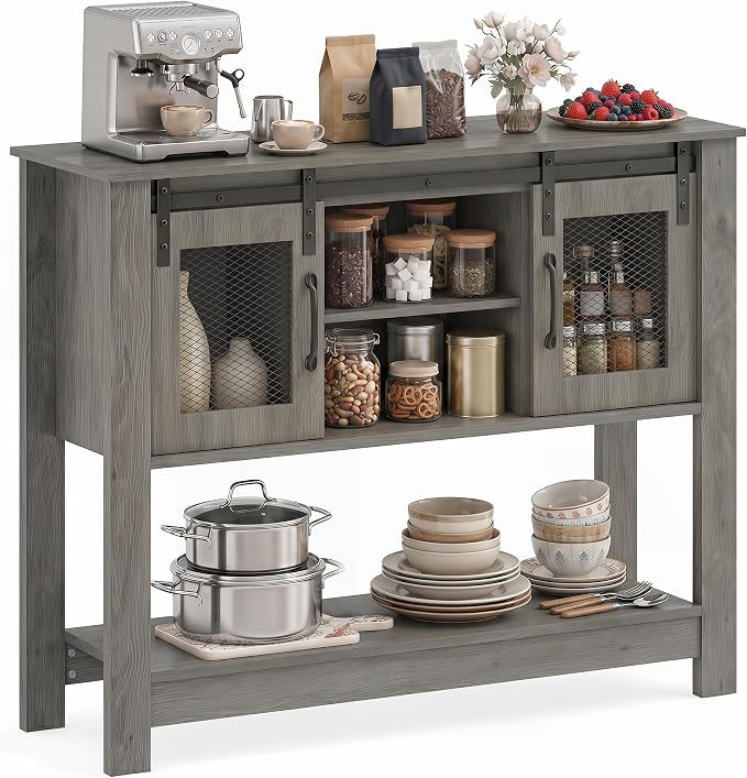 Console Table With Sliding Barn Doors and Storage