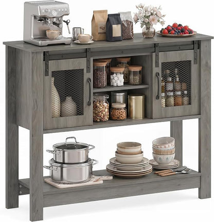 Console Table With Sliding Barn Doors and Storage