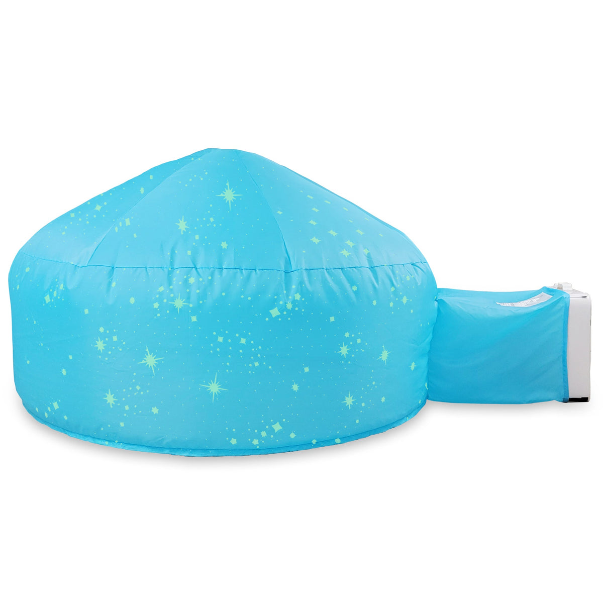 AirFort Constellation glow-in-the-dark inflatable play fort, blue with star prints on Tampa Home & Garden Store