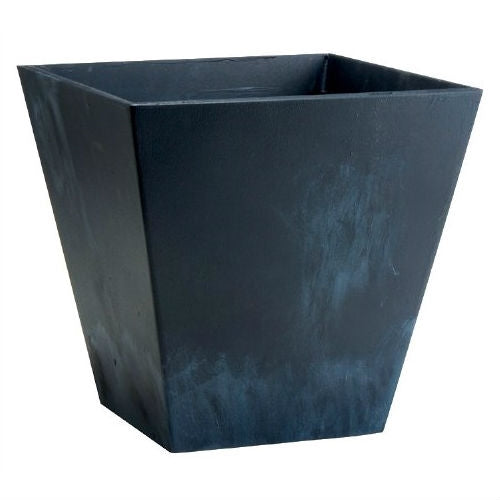 Contemporary 12-inch Square Planter in Black Plastic - Tampa Home & Garden Store