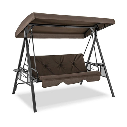 Three Seat Convertible Porch Swing With Canopy
