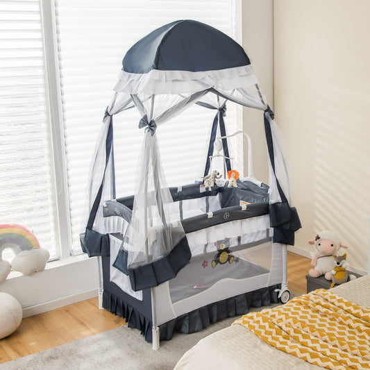 Convertible Bassinet with Removable Changing Table and Detachable Mesh Net - Tampa Home & Garden Store