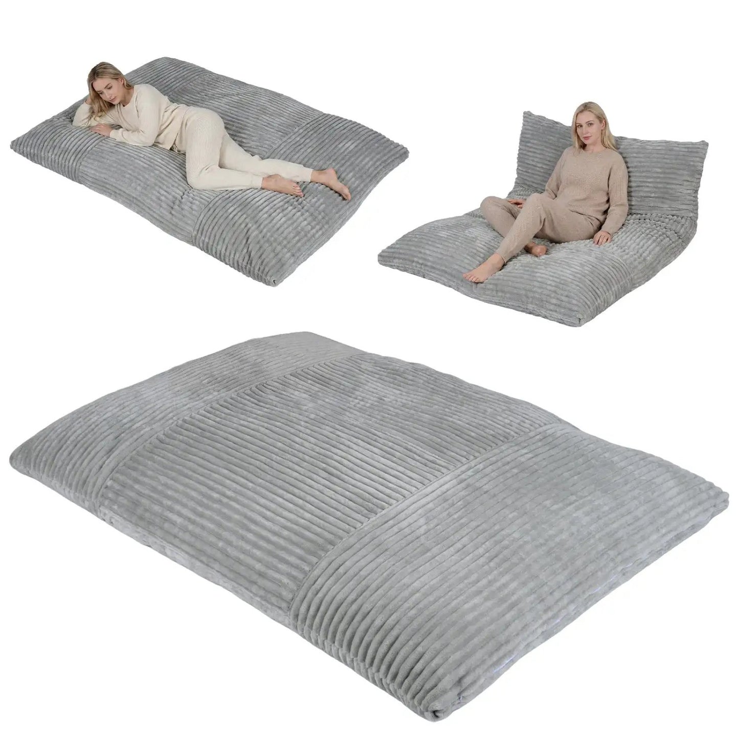 Convertible Bean Bag Floor Sofa Corduroy Cover