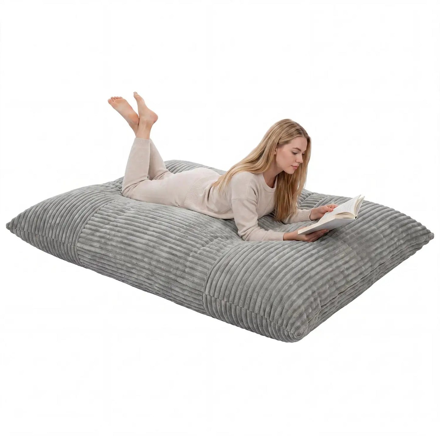 Convertible Bean Bag Floor Sofa Corduroy Cover