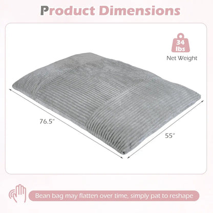 Convertible Bean Bag Floor Sofa Corduroy Cover