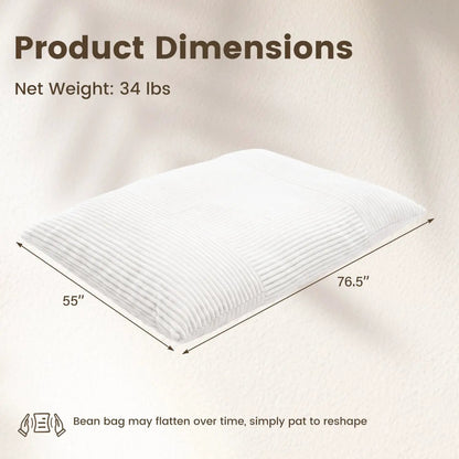 Convertible Bean Bag Floor Sofa Corduroy Cover