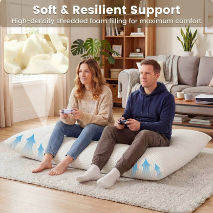 Convertible Bean Bag Floor Sofa Corduroy Cover