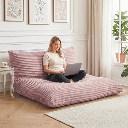 Convertible Bean Bag Floor Sofa Corduroy Cover