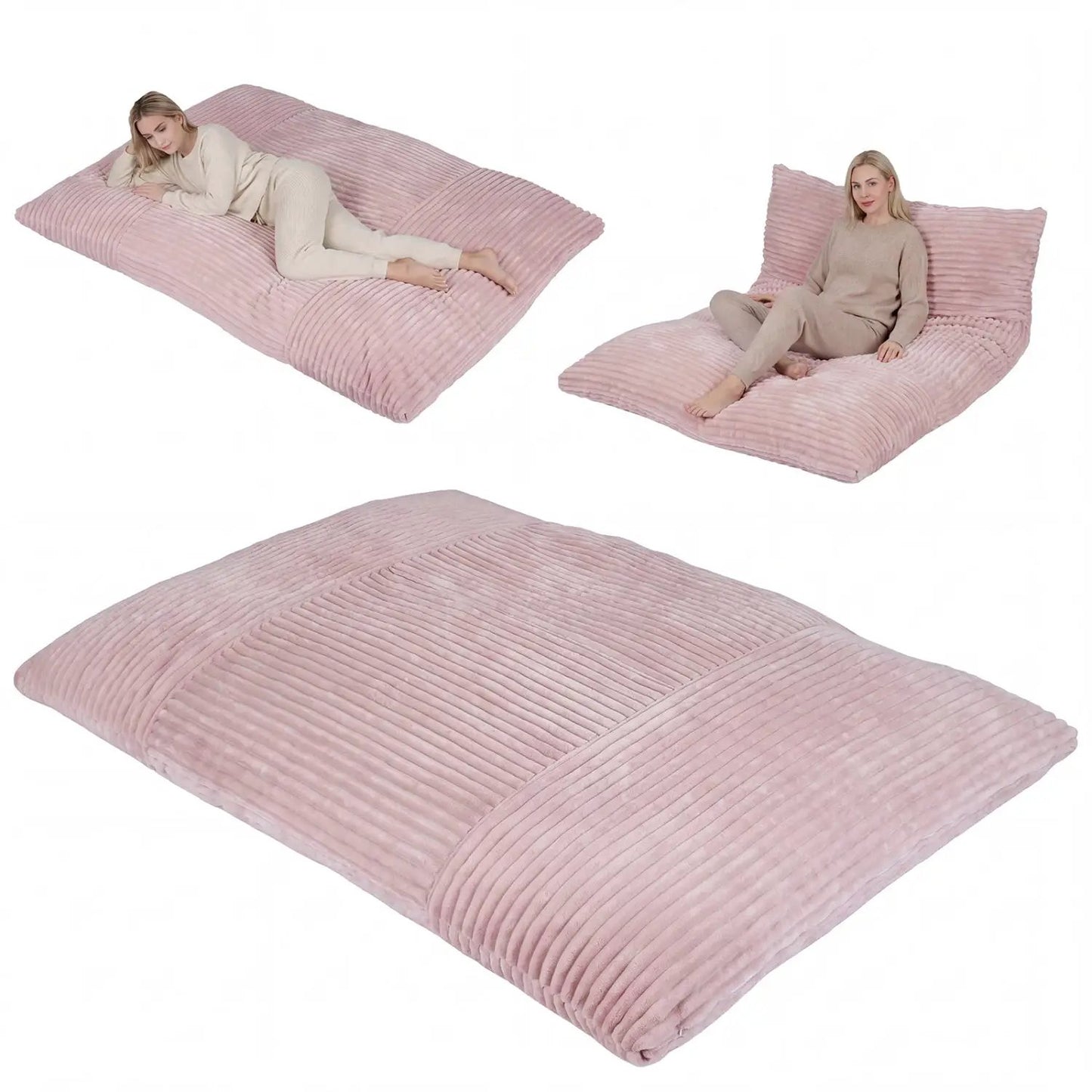 Convertible Bean Bag Floor Sofa Corduroy Cover