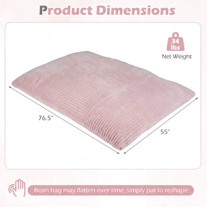 Convertible Bean Bag Floor Sofa Corduroy Cover