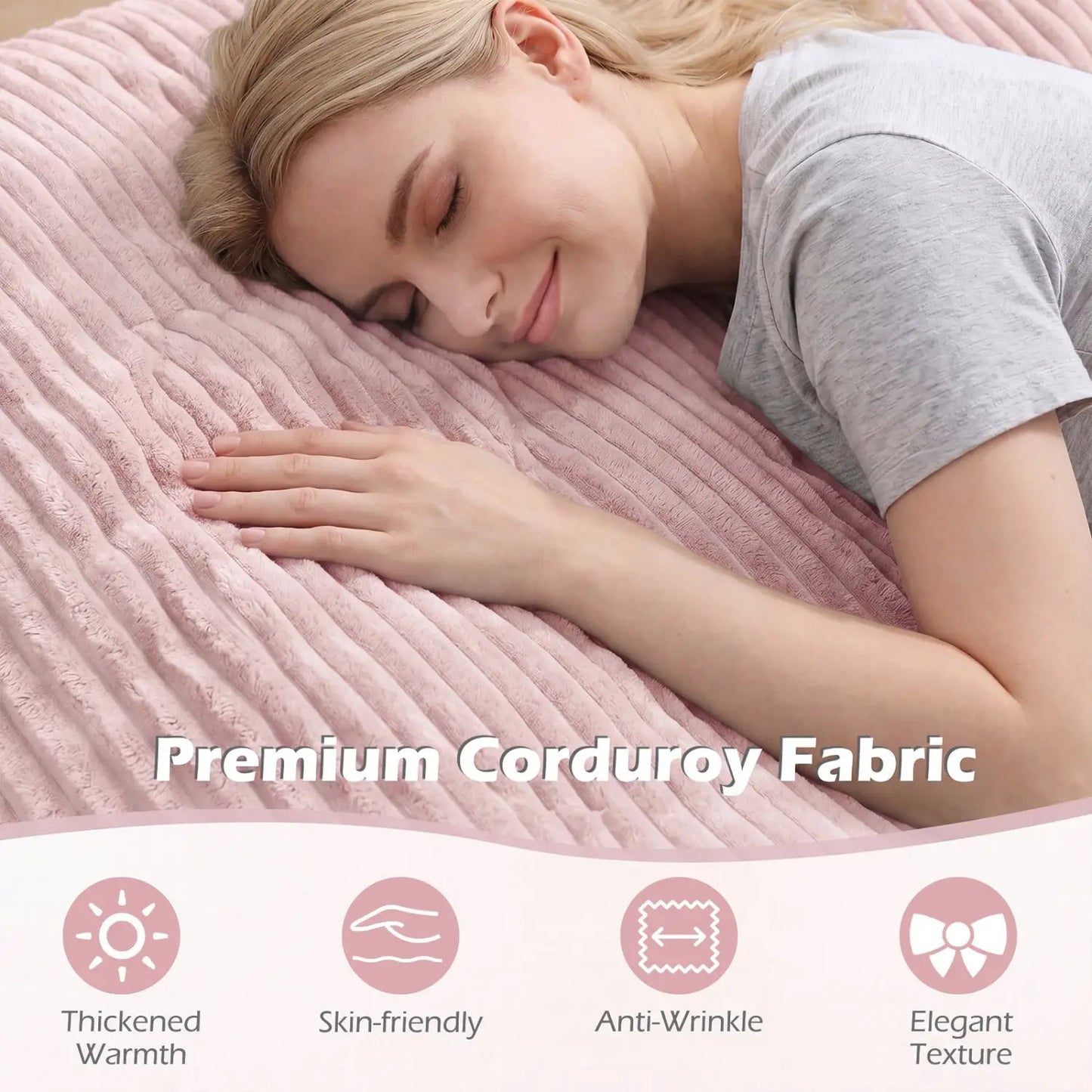 Convertible Bean Bag Floor Sofa Corduroy Cover