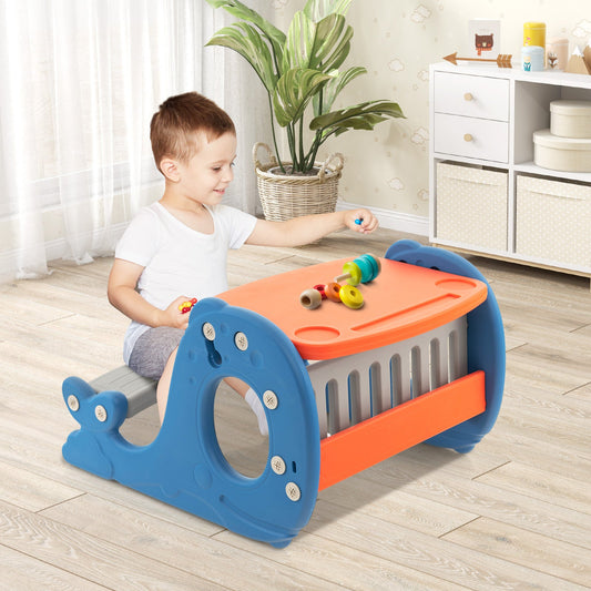 Convertible Kids Activity Table Set blue orange plastic easel with whiteboard DirectDeals on Tampa Home & Garden Store