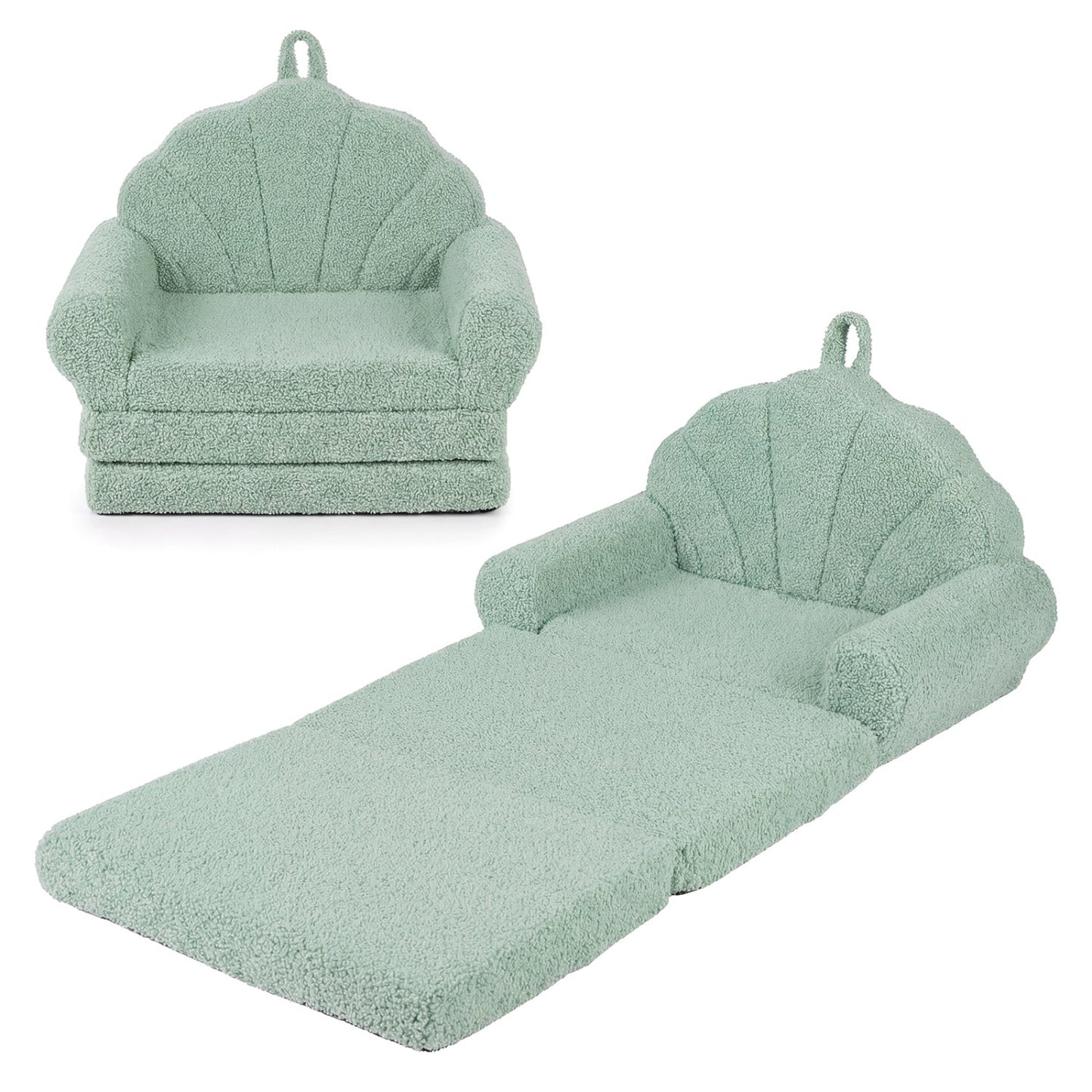 Convertible Kids Sofa 2-in-1 Fold out Toddler Couch Chair