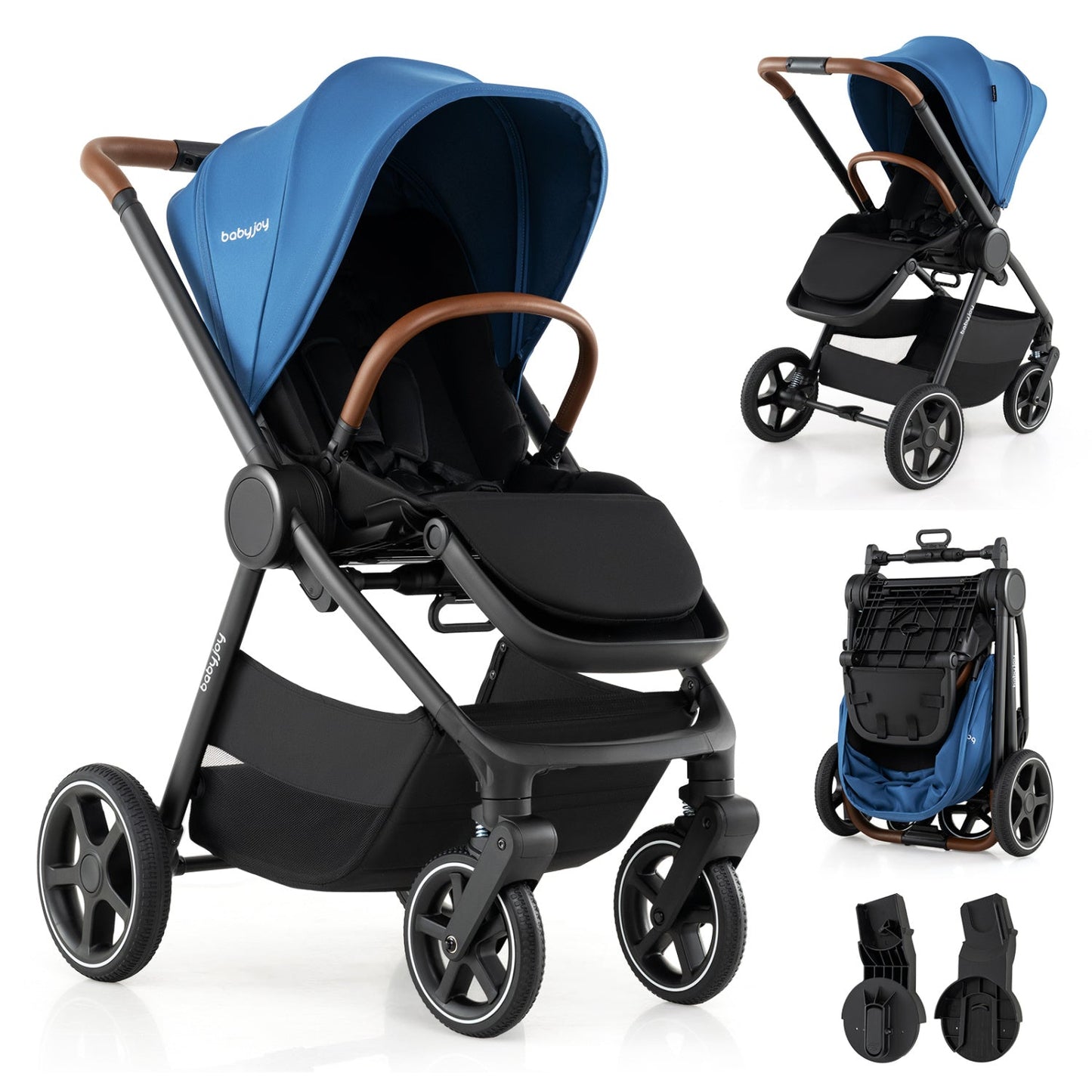 Convertible Baby Stroller with Car Seat Adapters DirectDeals, blue canopy on Tampa Home & Garden Store