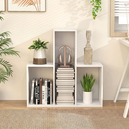 Convex Bookshelf white bookcase with 3 open shelves and anti-tip device DirectDeals on Tampa Home & Garden Store
