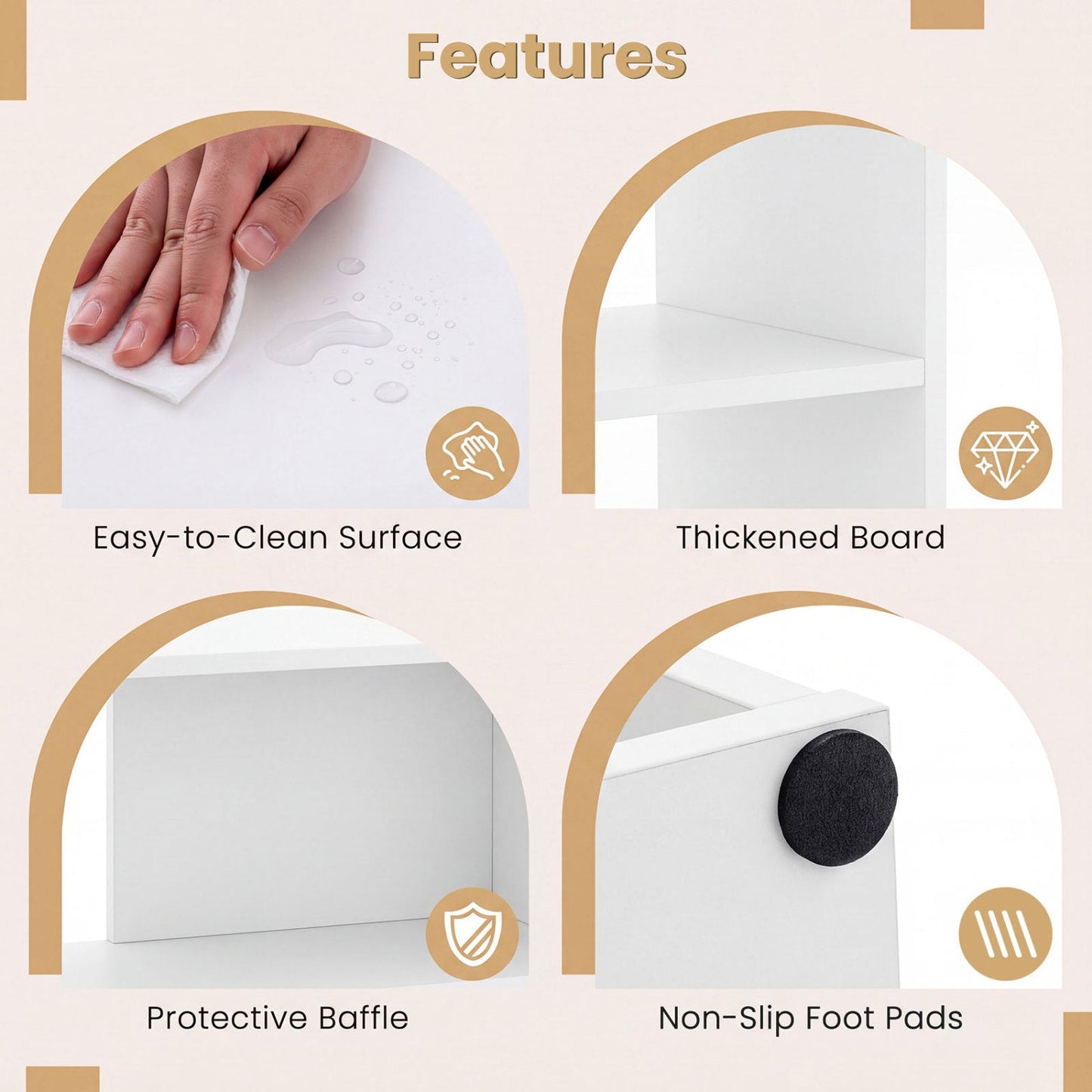 Convex Bookshelf white with 3 open shelves and anti-tip device DirectDeals on Tampa Home & Garden Store