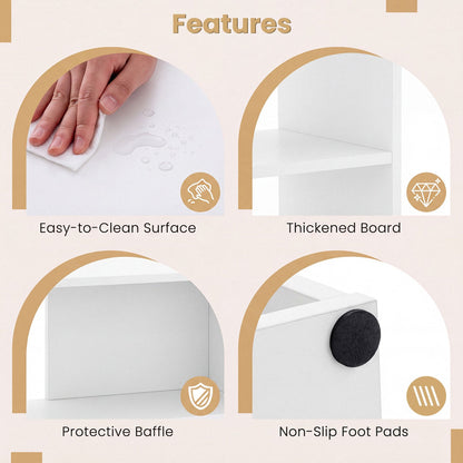 Convex Bookshelf white with 3 open shelves and anti-tip device DirectDeals on Tampa Home & Garden Store