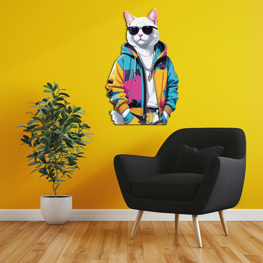 Cool Cat Metal Wall Art – Urban Street Style Decor-KAFUVM033 - Tampa Home & Garden Store