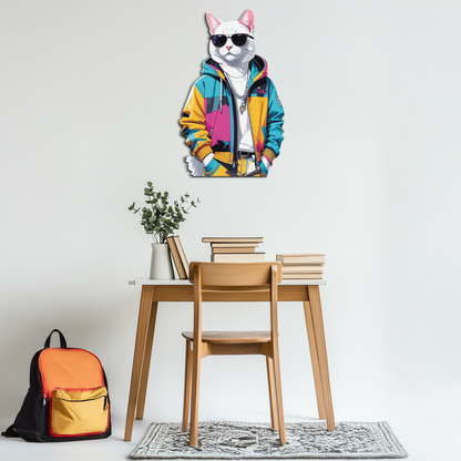 Cool Cat Metal Wall Art – Urban Street Style Decor-KAFUVM033 - Tampa Home & Garden Store