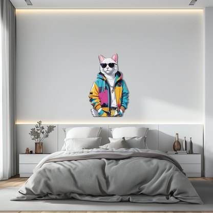 Cool Cat Metal Wall Art – Urban Street Style Decor-KAFUVM033 - Tampa Home & Garden Store