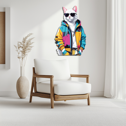Cool Cat Metal Wall Art – Urban Street Style Decor-KAFUVM033 - Tampa Home & Garden Store