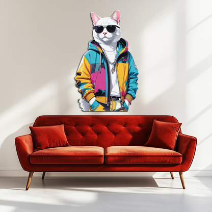Cool Cat Metal Wall Art – Urban Street Style Decor-KAFUVM033 - Tampa Home & Garden Store