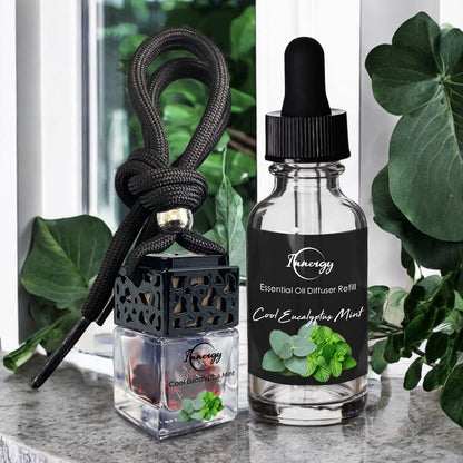 Cool Eucalyptus Mint Crystal-Enhanced Oil Diffuser, Car Air Freshener, 8ml - Tampa Home & Garden Store