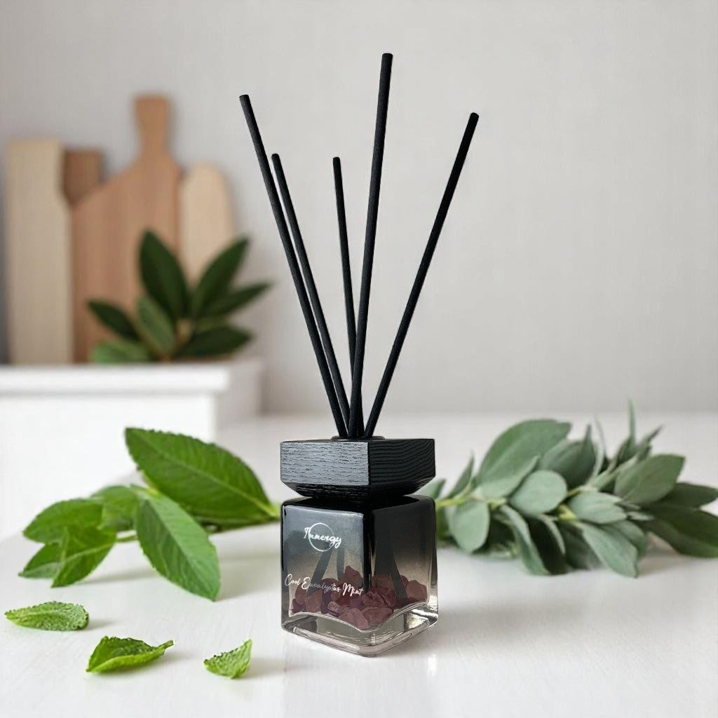 Cool Eucalyptus Mint Crystal-Enhanced Reed Oil Diffuser, 100ml - Tampa Home & Garden Store