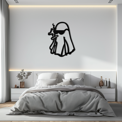 Cool Ghost Metal Wall Art – Smoking Ghost with Sunglasses Modern Decor- KAF629 - Tampa Home & Garden Store