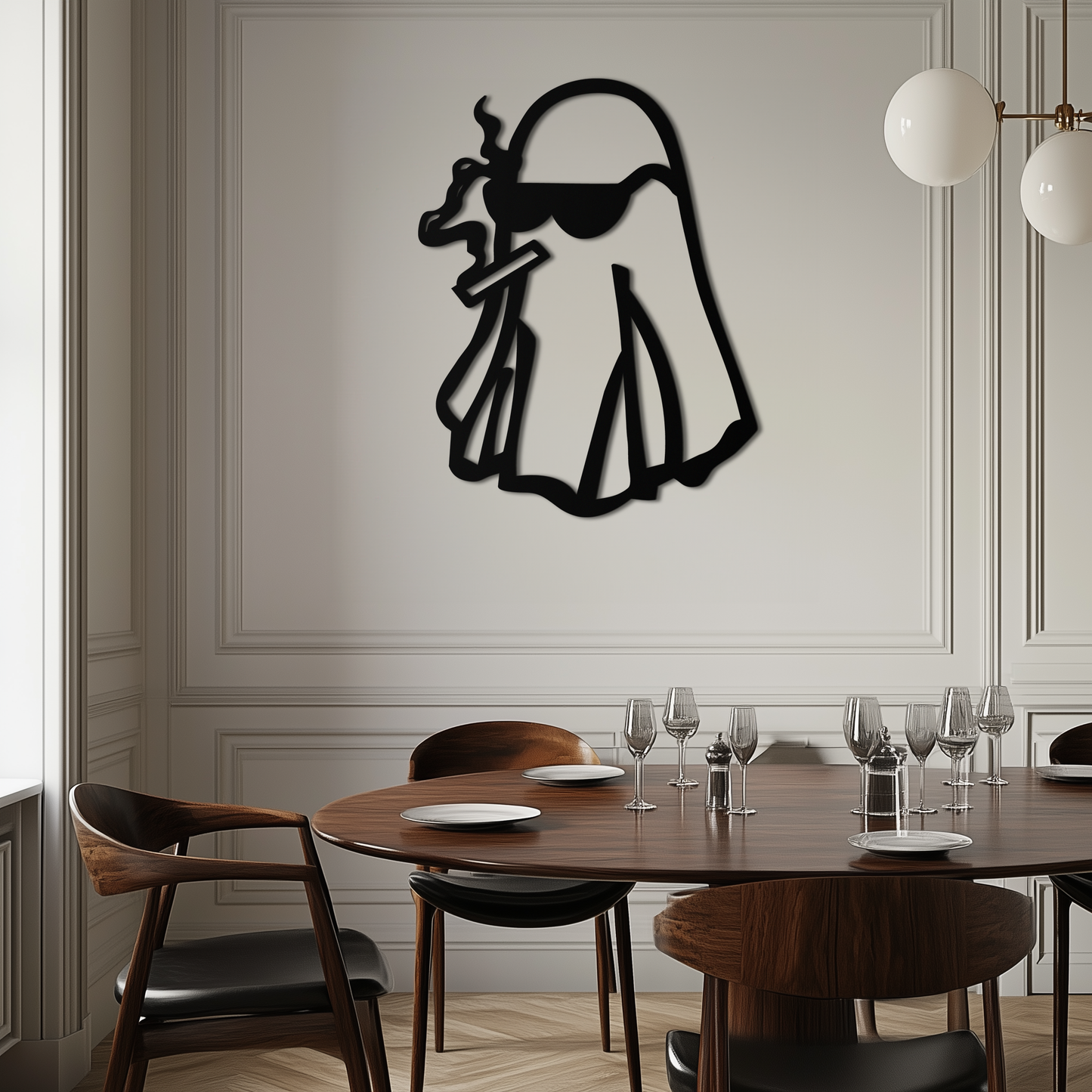 Cool Ghost Metal Wall Art – Smoking Ghost with Sunglasses Modern Decor- KAF629 - Tampa Home & Garden Store