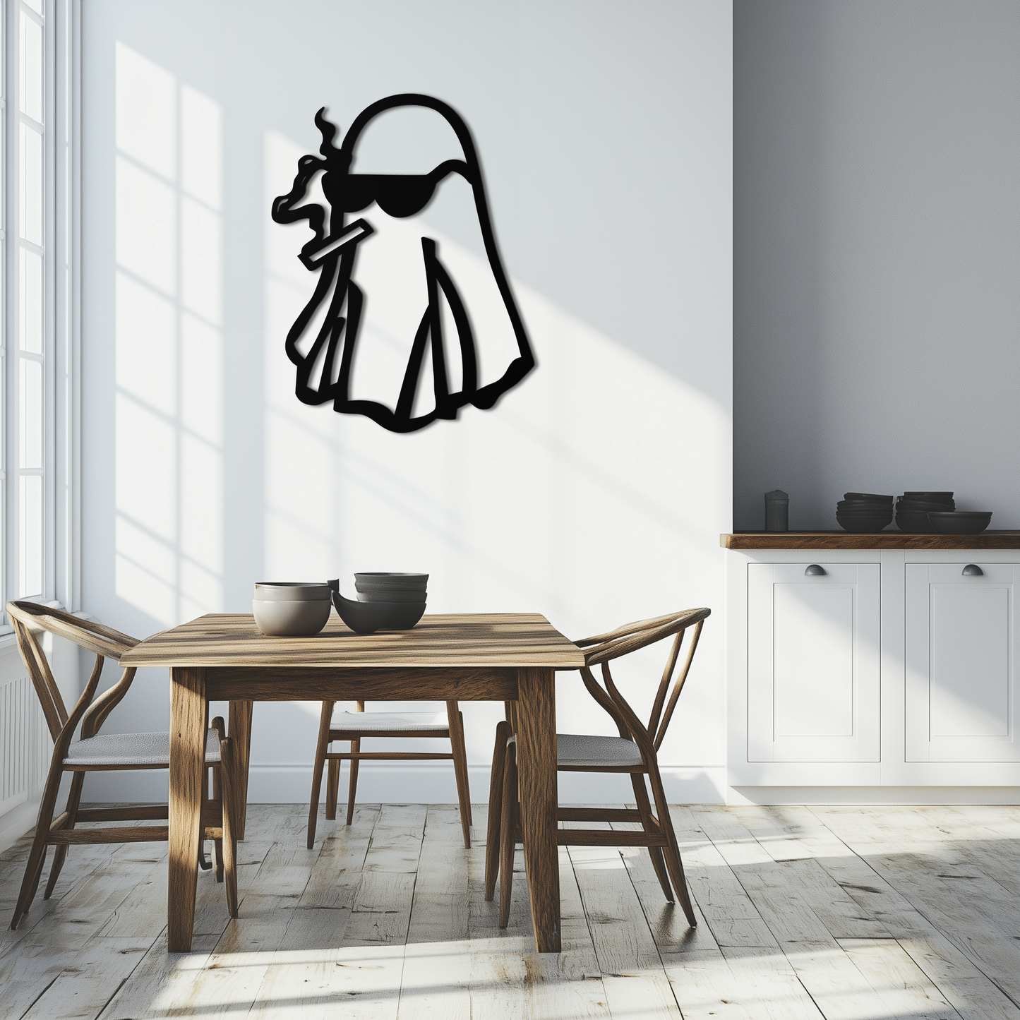 Cool Ghost Metal Wall Art – Smoking Ghost with Sunglasses Modern Decor- KAF629 - Tampa Home & Garden Store