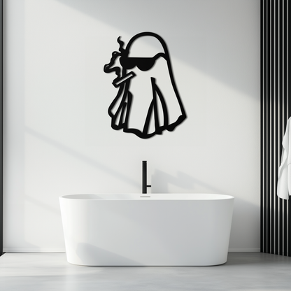 Cool Ghost Metal Wall Art – Smoking Ghost with Sunglasses Modern Decor- KAF629 - Tampa Home & Garden Store