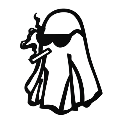 Cool Ghost Metal Wall Art – Smoking Ghost with Sunglasses Modern Decor- KAF629 - Tampa Home & Garden Store
