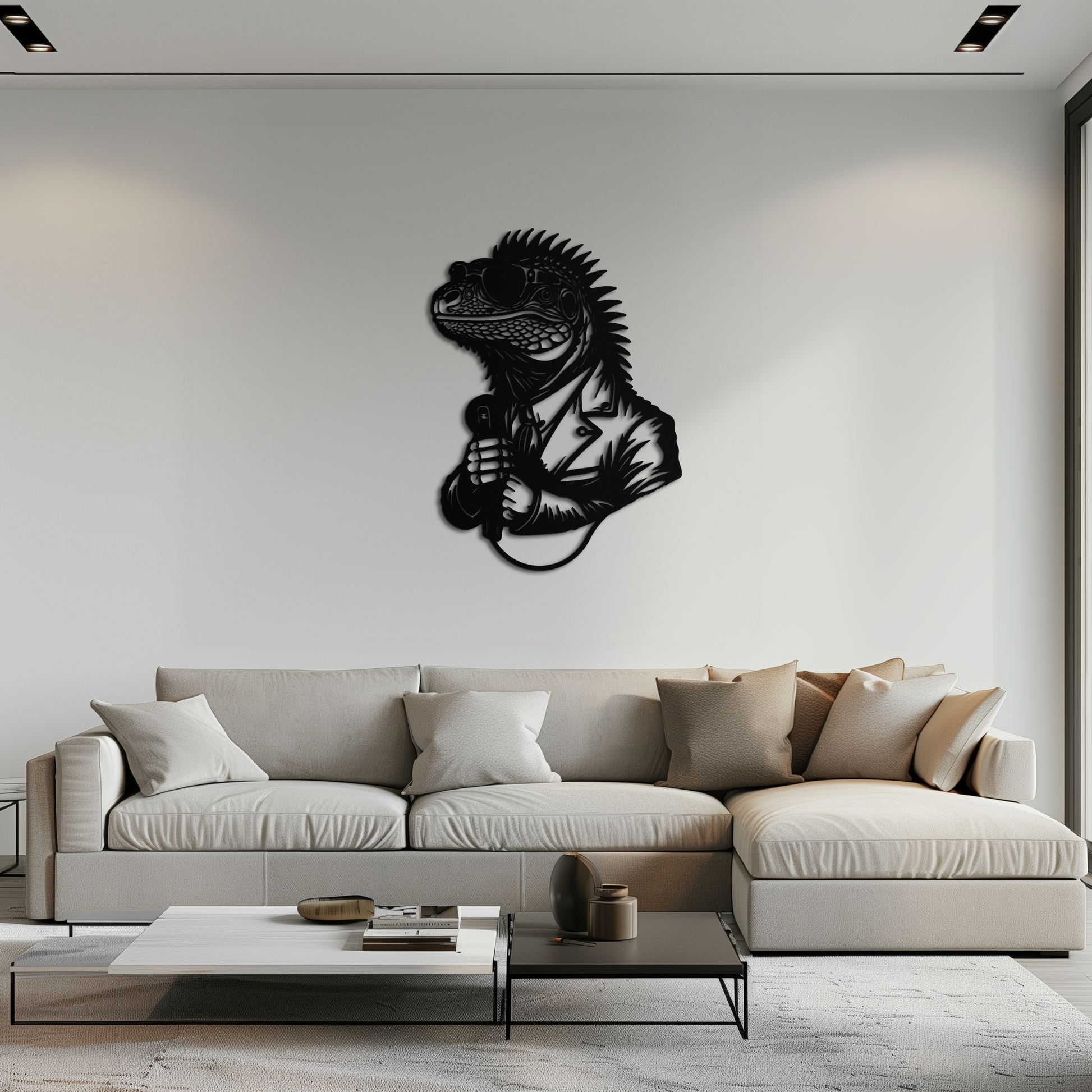 Cool Lizard Metal Wall Art – Unique Reptile Selfie Decor for Home and Office- KAF512 - Tampa Home & Garden Store