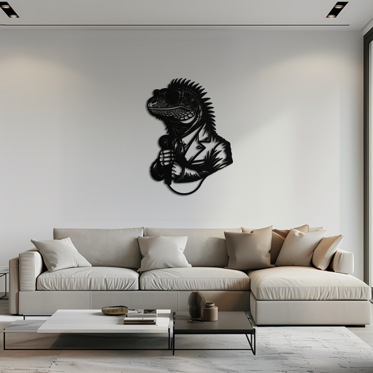 Cool Lizard Metal Wall Art – Unique Reptile Selfie Decor for Home and Office- KAF512 - Tampa Home & Garden Store
