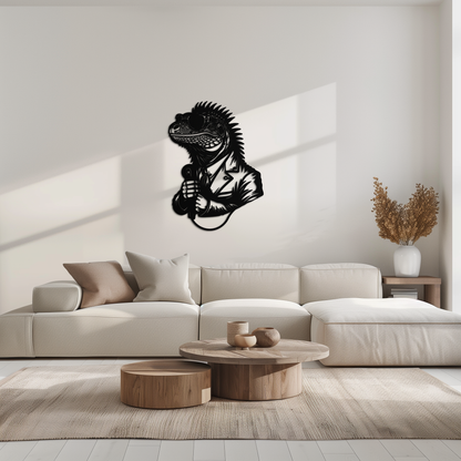 Cool Lizard Metal Wall Art – Unique Reptile Selfie Decor for Home and Office- KAF512 - Tampa Home & Garden Store