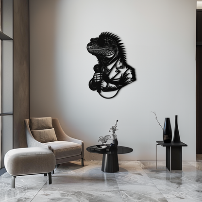 Cool Lizard Metal Wall Art – Unique Reptile Selfie Decor for Home and Office- KAF512 - Tampa Home & Garden Store