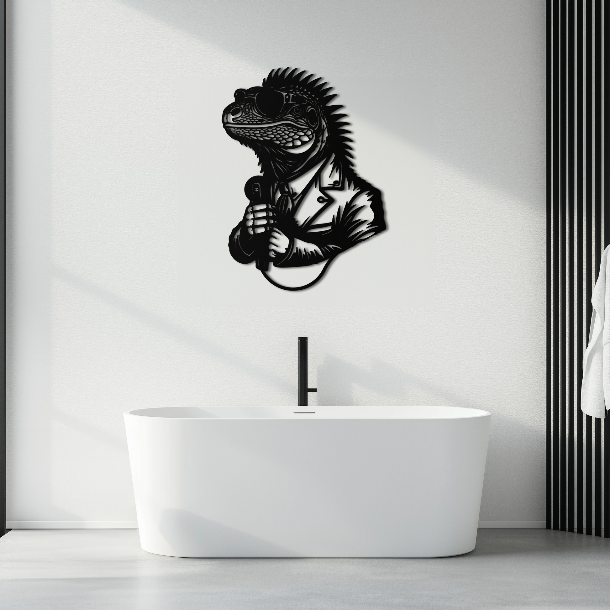 Cool Lizard Metal Wall Art – Unique Reptile Selfie Decor for Home and Office- KAF512 - Tampa Home & Garden Store
