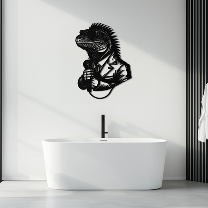 Cool Lizard Metal Wall Art – Unique Reptile Selfie Decor for Home and Office- KAF512 - Tampa Home & Garden Store
