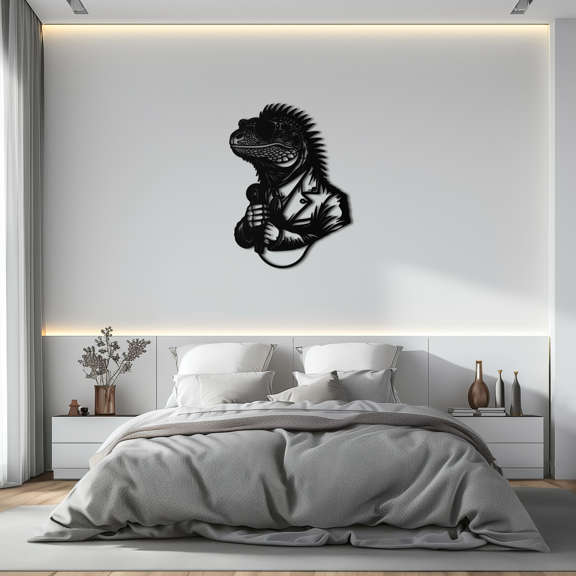 Cool Lizard Metal Wall Art – Unique Reptile Selfie Decor for Home and Office- KAF512 - Tampa Home & Garden Store