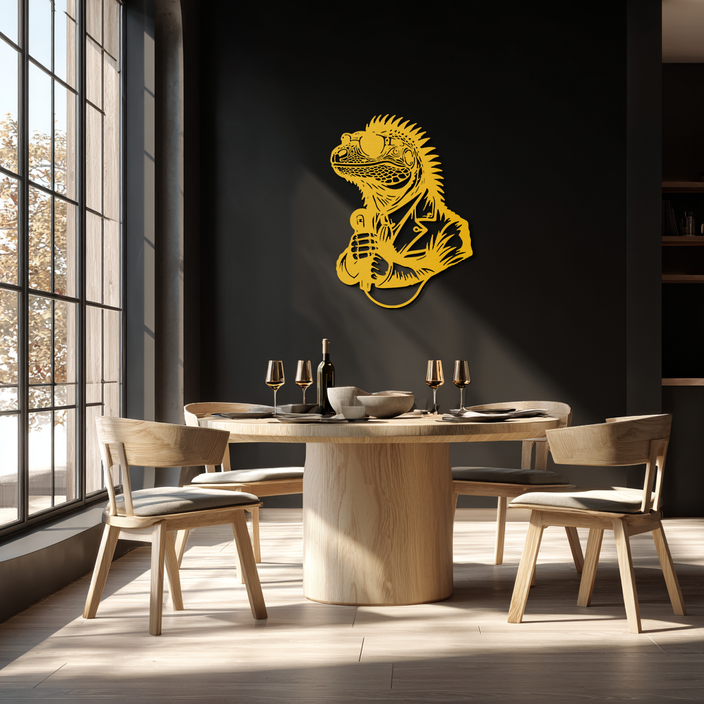 Cool Lizard Metal Wall Art – Unique Reptile Selfie Decor for Home and Office- KAF512 - Tampa Home & Garden Store