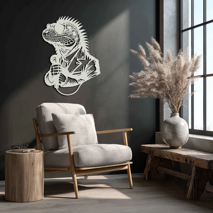 Cool Lizard Metal Wall Art – Unique Reptile Selfie Decor for Home and Office- KAF512 - Tampa Home & Garden Store