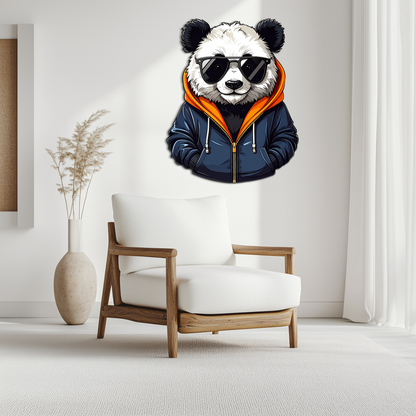 Cool Panda with Hoodie Metal Wall Art – Urban Animal UV Print Decor-KAFUVM001 - Tampa Home & Garden Store