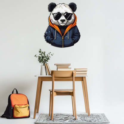 Cool Panda with Hoodie Metal Wall Art – Urban Animal UV Print Decor-KAFUVM001 - Tampa Home & Garden Store